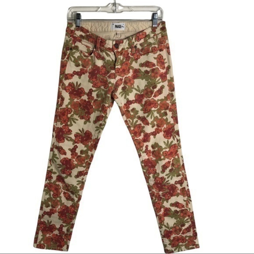 Paige Skyline Ankle Peg Floral Jeans Size 26